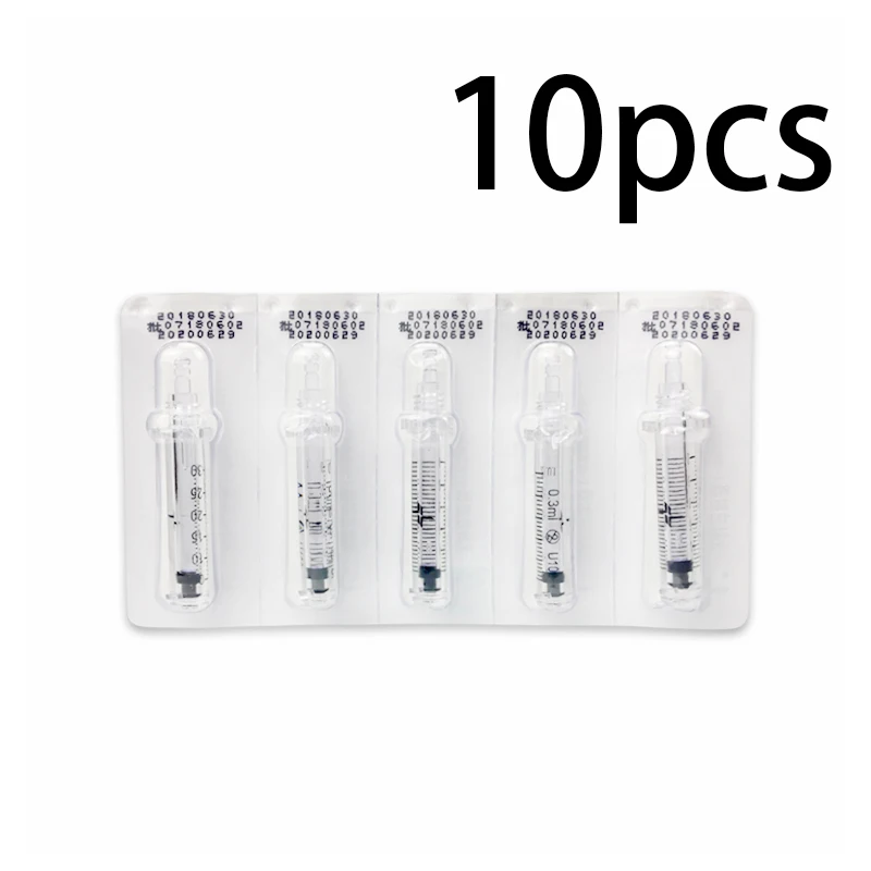 10 pcs syringe 20 шт./партия, 0,3 мл, высокое давление, мезотерапия, ампульная головка для гиалуроновой ручки, распылитель гиалурониковой кислоты, ручка против морщин, наполнитель для губ - Номер модели: 10 pcs syringe