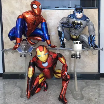 

3D Spider Cartoon man Mylar Foil Balloons Batman Supperhero Iron Ball Man Birthday Party Decoration Supplies Children's Gifts