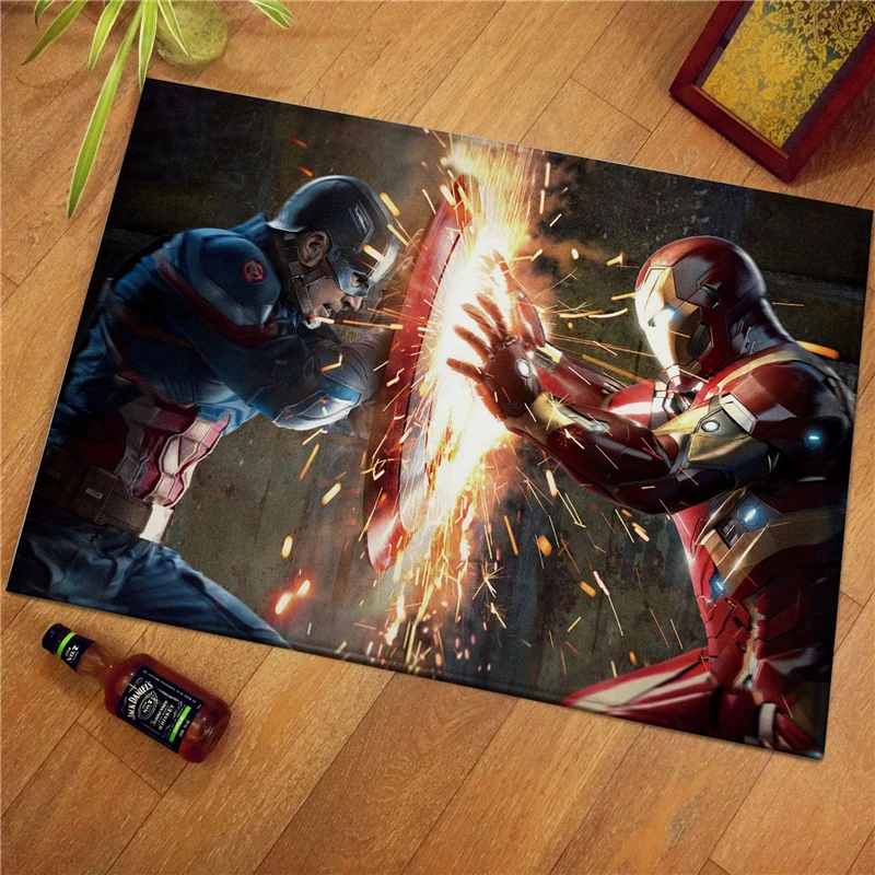 Flannel Anti-slip Door Mat Deadpool Printed Mat Washable Bathroom Kitchen Floor Decoracion De Fiestas Y Eventos