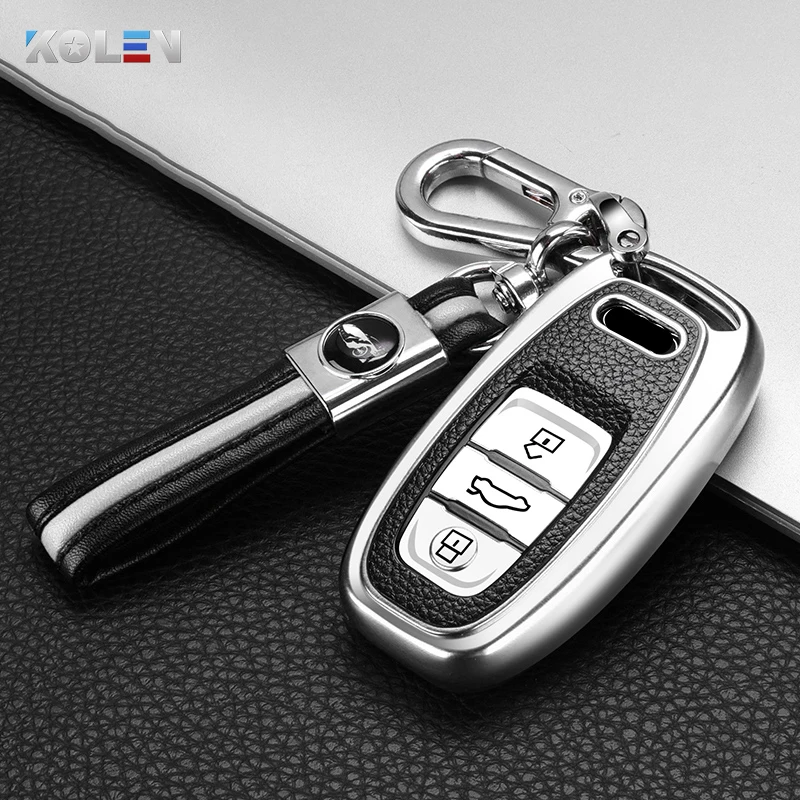 Custodia per chiave a distanza per auto in pelle TPU Shell per Audi A1 A2 A3 A4 A5 A6 A7 A8 Q3 Q5 Q7 Quattro accessori senza chiave Car Styling - Hb465b13adcba4090b9df5d68d27d26f0q