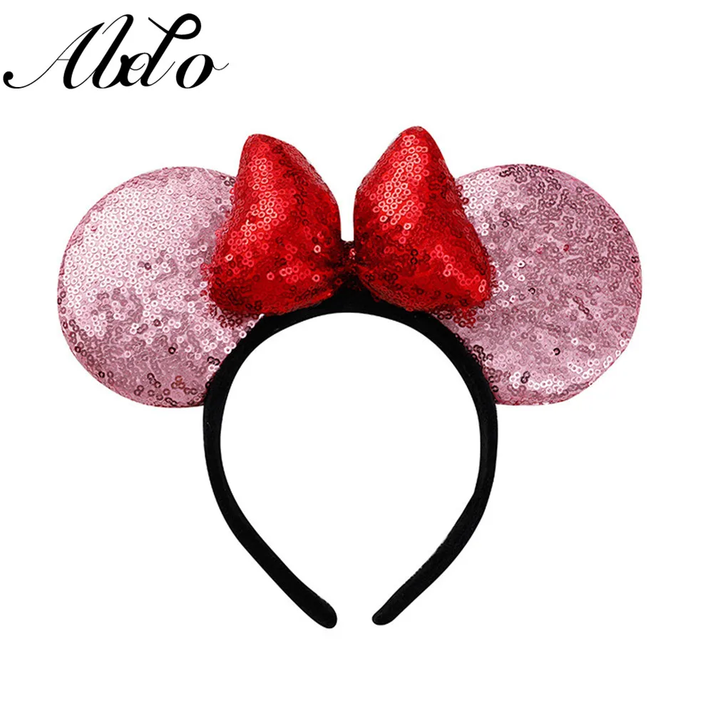 ABDO Hot Sale Big Bow Sequins Children's Hairband Mouse Ears Kids Hairbands For Girls Headwear Photo Shoot Girl Hair Accessories Baby Accessories