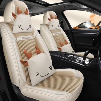 

Full Coverage flax fiber car seat cover auto seats covers for audi a5 sportback b9 a6 c5 c6 c7 4f avant allroad a7 q3 q5 q7 s3