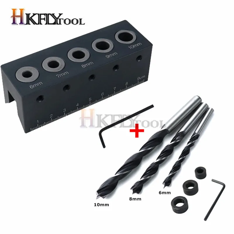 90 Degree Straight Angle Drill Guide Pocket Hole Jig Kit Aluminum Alloy Locator Doweling Woodworking Tools | Инструменты