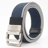 High Quality Canvas Belt Men Women Alloy Buckle Fashion Casual Belt Streetwear Knitting Belt AE201