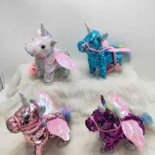 Детские игрушки Электрический ходячий Единорог плюшевая игрушка чучело игрушка электронная музыка Единорог для детей Рождество День рождения