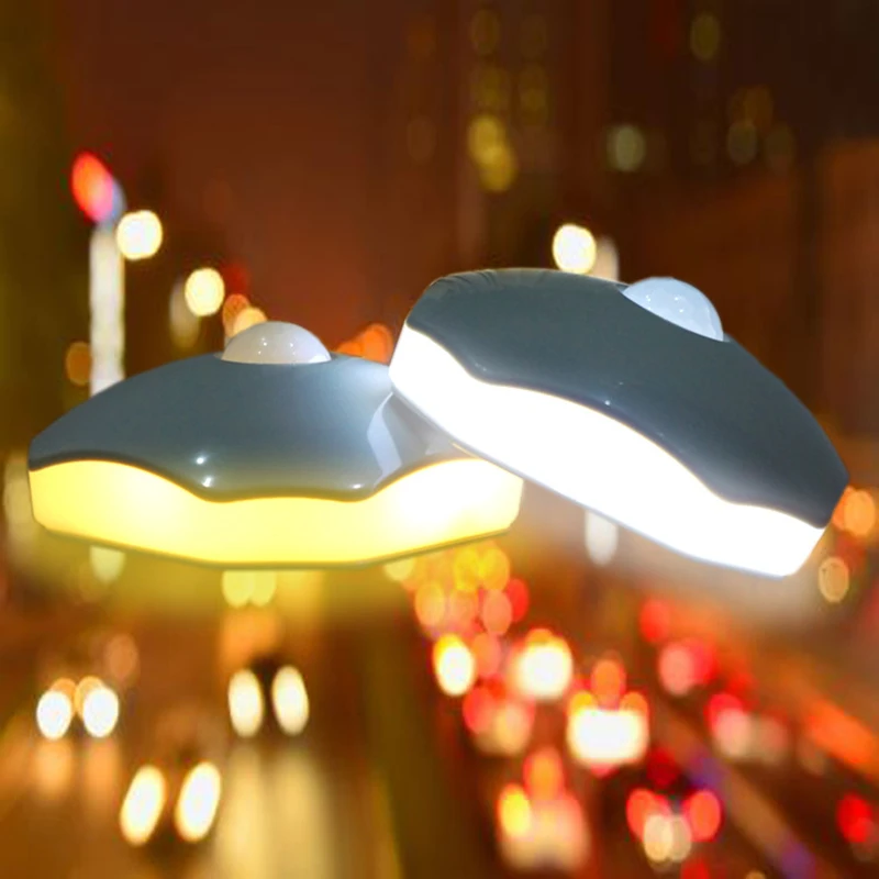 LED Human Motion Sensor Body Auto-sensing Night Light Cute Multi Colored Safe