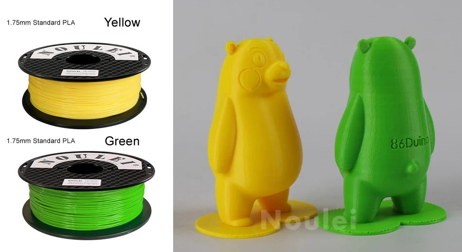 9 noulei 3d printing PLA filament 1.75mm Yellow Green