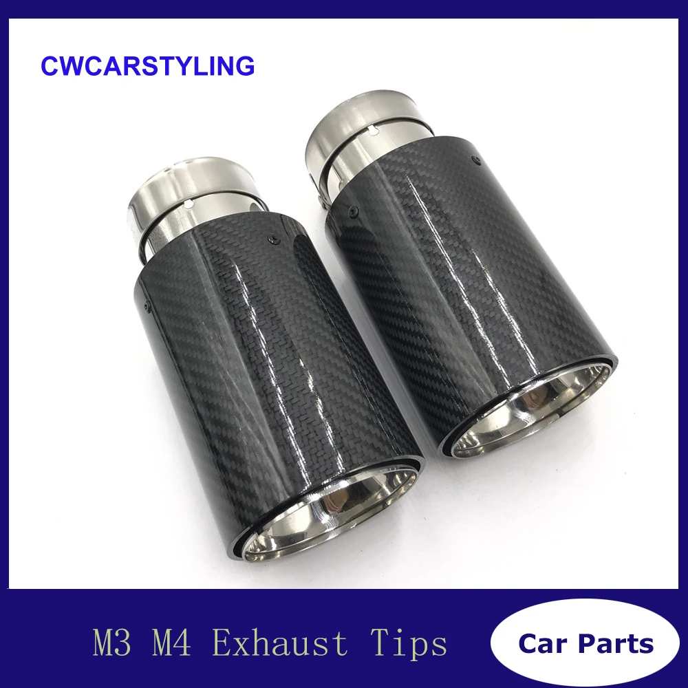 

1PCS 63MM in - 89MM out MPerformance Exhaust Tailpipe Car Carbon Fiber Exhaust End Tips for BMW M3 M5 M6