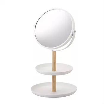 

Desktop Storage Tray With Magnifying Mirror Jewelry Sundries Storage Tray Makeup Tools Jewelry Sundries Organizer Container