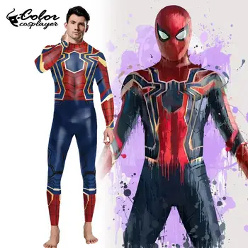 

Color Cosplayer Movie Spider Costume For Man Cosplay Clothing Fantasy Spider Bodysuit Purim Carnival Adult Onesies