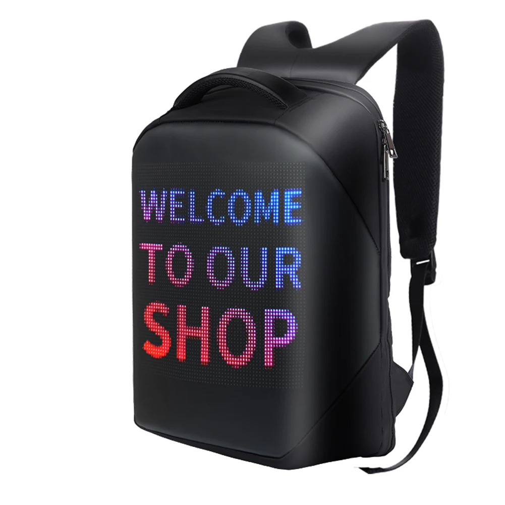 Mochila Led con Control por aplicación para hombre y mujer, bolsa de  mensajero LED dinámica con Graffiti, con pantalla LED - AliExpress