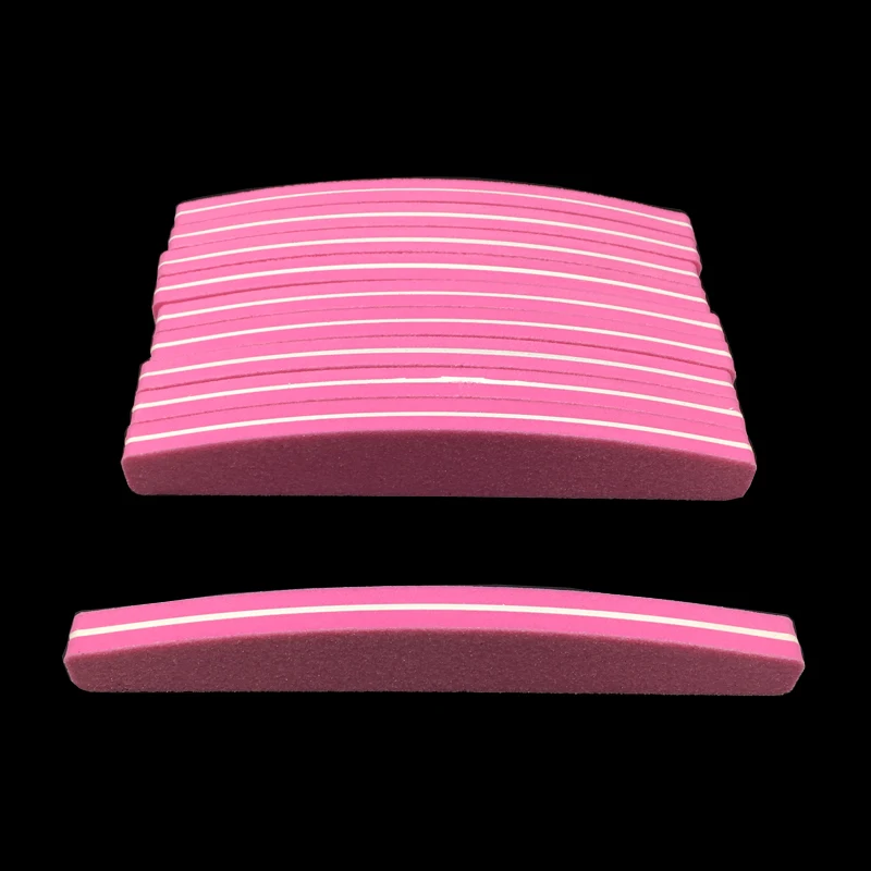

50Pcs pink Nail File Available Sunshine Nail Art Buffers 100/180 Washable For Nail Finger Polish Nail Care Tools