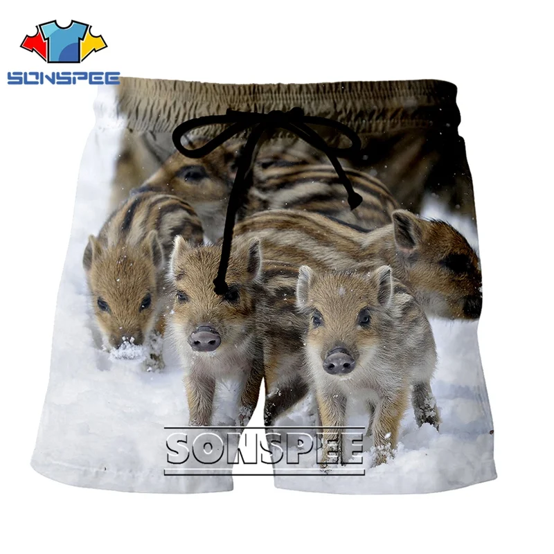Модные спортивные шорты в стиле панк, повседневные, аниме, для мужчин и женщин, животное, кабан, для отдыха, уличная рубашка, Harajuku, трусики, пляжные тренировочные брюки