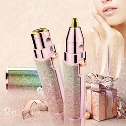 2 in 1 Hair Trimmer Pen Machine Eyebrow Nose Bikini Hair Remover Mini USB Charging Facial Shaving Razor Epilator