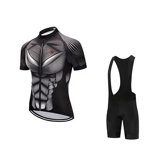 Jersey and Pants Pro велосипедная одежда для мужчин лето короткий рукав велосипед Джерси нагрудник набор Спортивная велосипедная Одежда MTB платье мужская форма командный комплект костюм - Цвет: Jersey and Pants