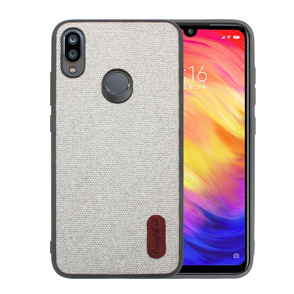 Ткань силиконовый чехол для Xiaomi Redmi Note 7 6 5 Pro Red mi 7 A Y3 K20 5 Plus GO 4X mi 8 9 SE liet 5X 6X A1 A2 mi x 3 2S F1 - Цвет: LM fabric case Gray