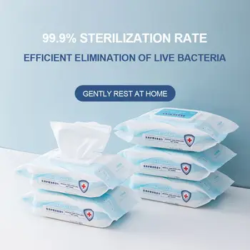 

80pcs/box Disinfection Antiseptic Pads Alcohol Swabs Wet Wipes Skin Cleaning Care Sterilization First Aid Cleaning Tissue Box