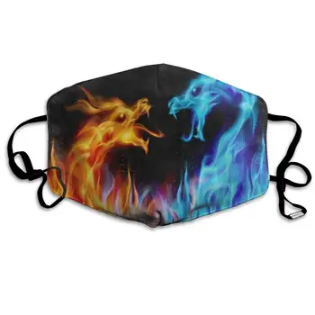 

Face Mask Abstract Red Blue Fiery Dragon Great Cycling Half Face Earloop Dust Mask For Girls