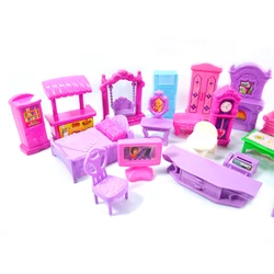 Ensemble de jouets miniatures pour maison de poupée, 22 pièces, meubles en plastique, pièces miniatures pour bébés et enfants 