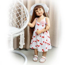 87 см жесткий винил малыш принцесса девочка кукла игрушка как настоящий ребенок одежда Фото Модель длинные волосы Одеваются Кукла ребенок подарок на день рождения