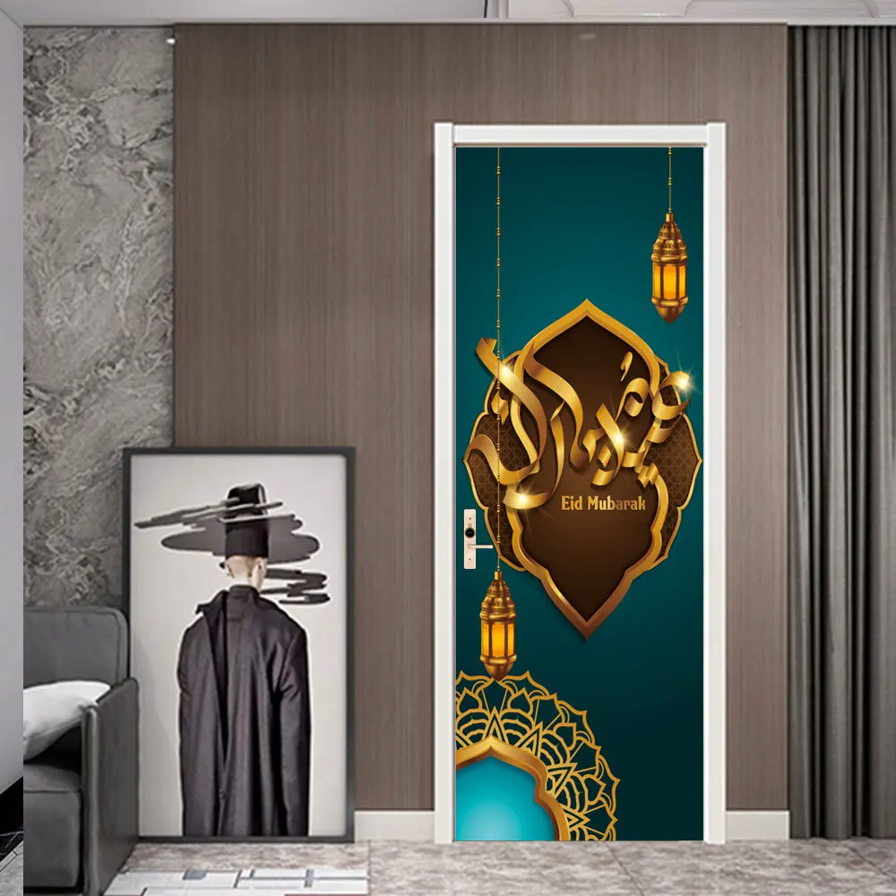 MMT010 Happy Eid мусульманские наклейки на дверь съемные водонепроницаемые наклейки на стену для спальни гостиной DIY обои Прямая поставка
