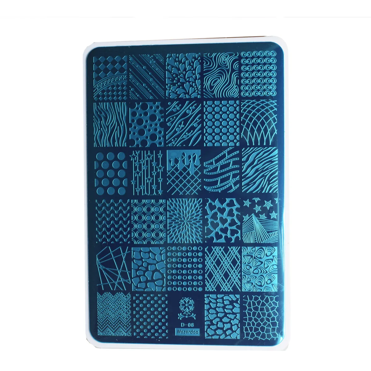 Günstig 2Pc Geometrische Welle Stanzen Platten mit 1Pc 20Slot Silber Laser Nagel, Platte Halter Set Nagel Kunst stempel Vorlage Schablonen