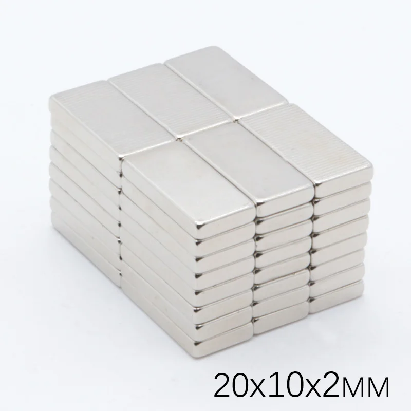 100 шт 20x10x2 мм квадратный неодимовый магнит Блок N35 постоянный супер сильный Мощный