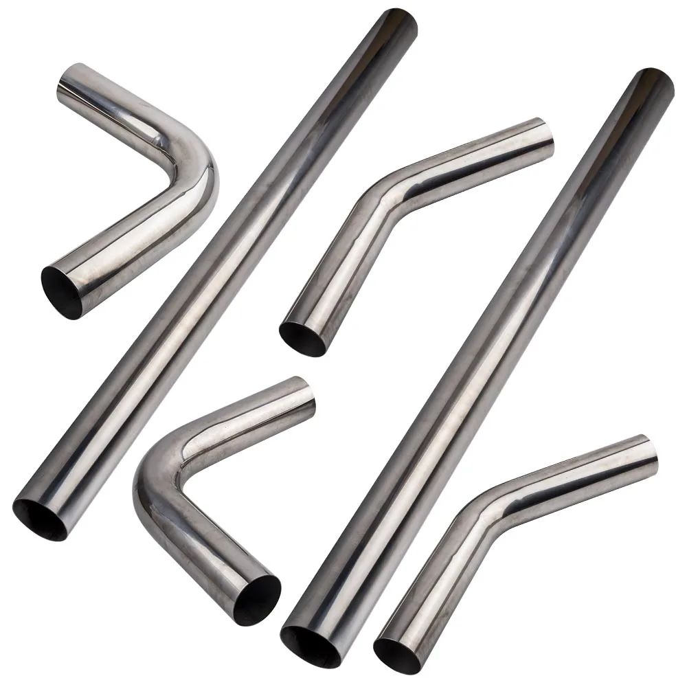 6PCS 3" Straight & 45 90 Degree Bend Exhaust Tube Pipe Stainless Steel