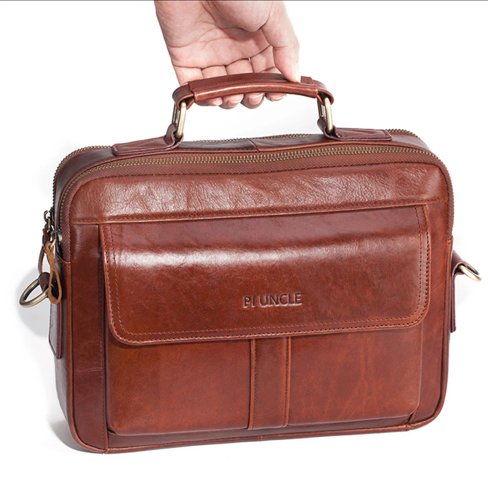 Messenger Bag men's leather briefcase leisure single shoulder backpack large capacity business travel bag