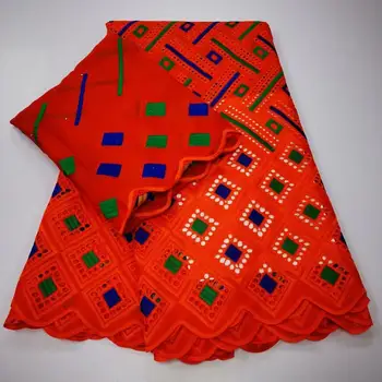 

Red Color 5+2 Yards 2020 High Quality African Dry Lace With Stones For Wedding Bride Party Dresses Swiss Voile Laces Material