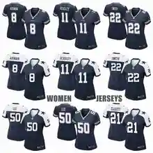 Даллас s Джейсон Уиттен Трой Айкман Тони Ромо Коул Бисли Эммитт Смит Шон Ли ДЭЗ Брайант Эзекиль Эллиот для женщин Джерси