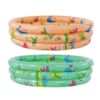 

110x110x30cm 3-Ring PVC Inflatable Swimming Pool Inflatable Kiddie Pools Summer Water Party Games Blow Up Pool