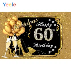 Yeele Happy 60th День Рождения фотография фон высокий каблук золотой шар вина фотографический фон для фотостудии