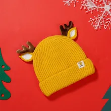 

Children's Baby Girl Baby Boy Hat Spring and Winter Warm Cartoon Little Elk Knitting Cute All-match Cold-proof Hedging 2021