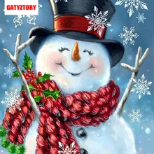 GATYZTORY, 3D алмазная живопись, полная квадратная дрель, сделай сам, домашний декор, ремесло, стразы, мозаичная картина, фото на заказ, улыбающийся снеговик