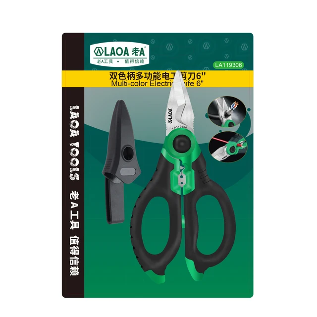 LAOA Electrician Scissors 6 Wire Cutter Crimpper Stainless Wire stripper Cable Cutting Crimping Tool