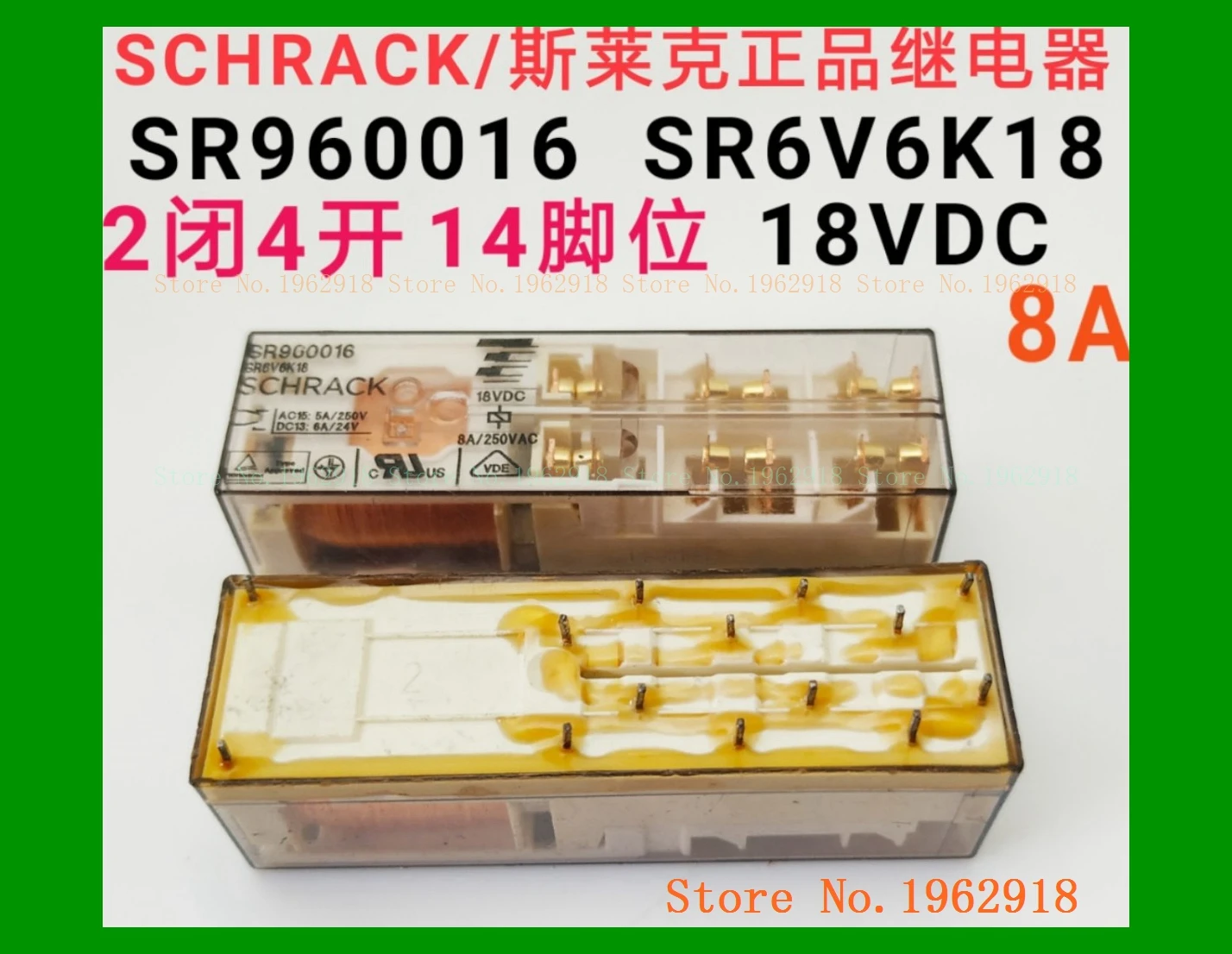 

SR960016 SR6v6K18 18VDC 8A 14