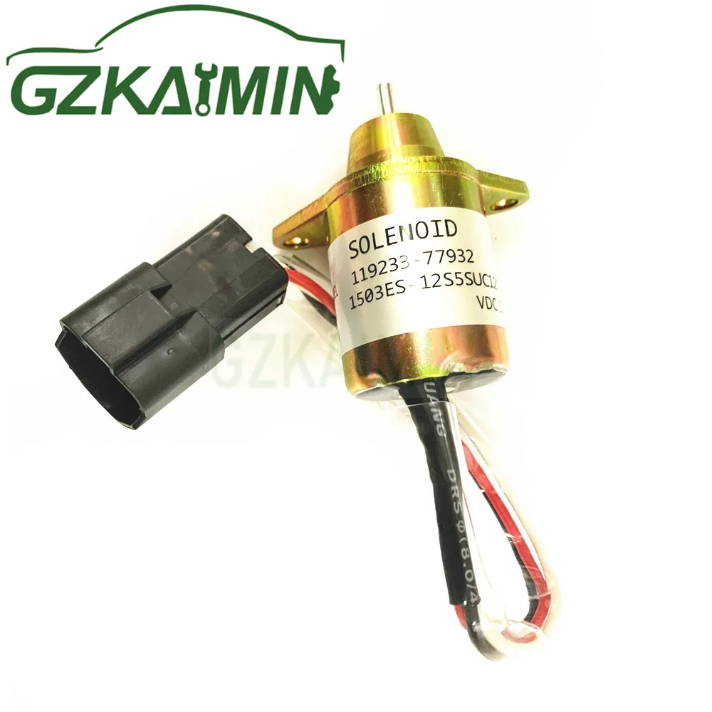 John Deere 12v Solenoid Valve 1503es-12s5suc12s Ym 119233-77932 Fuel Shut Off Yanmar Fuel Shut Off Solenoid - Foto 6