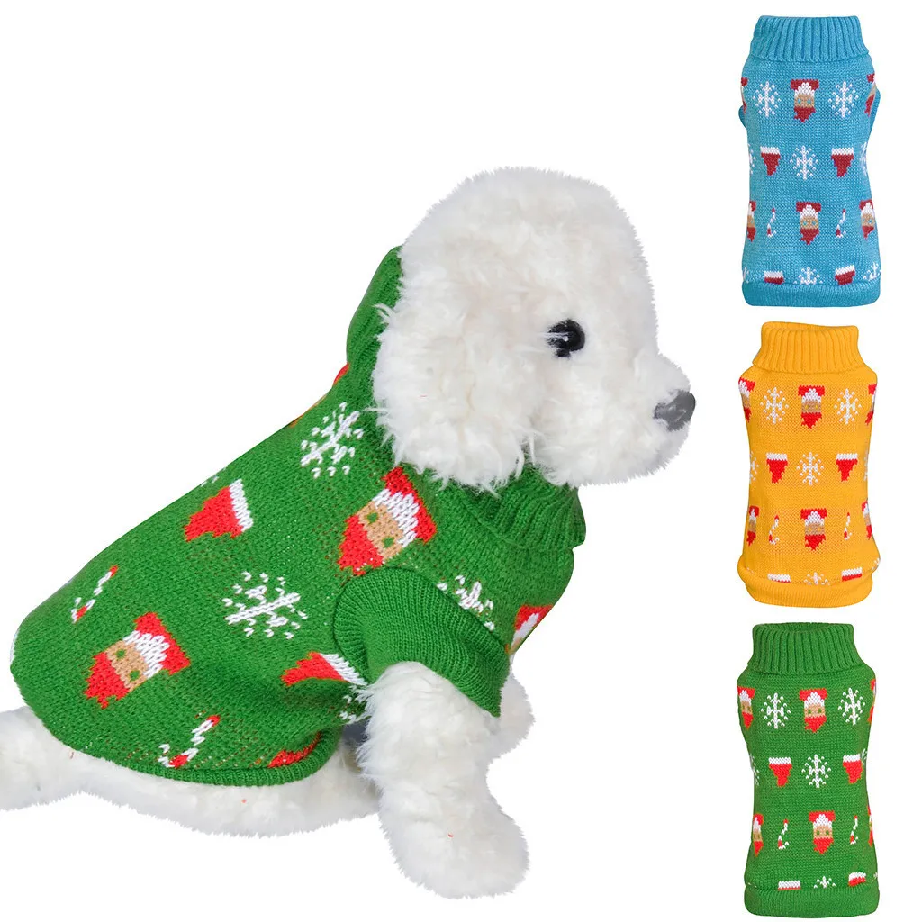 Зимняя теплая водолазка для питомца собаки кошки, Рождественский свитер, костюм, нарядная одежда для собак, аксессуары Mascotas, комбинезон для щенка, куртка
