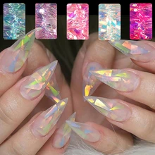 Фольга для дизайна ногтей Aurora Cellophane лазерная зеркальная