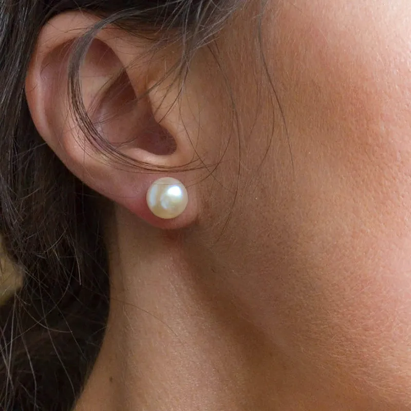 

Korean Style 8mm Diameter Stud Earrings for Women Sea Shell Imitation Pearl Hypoallergenic Jewelry Earrings Stud Earrings