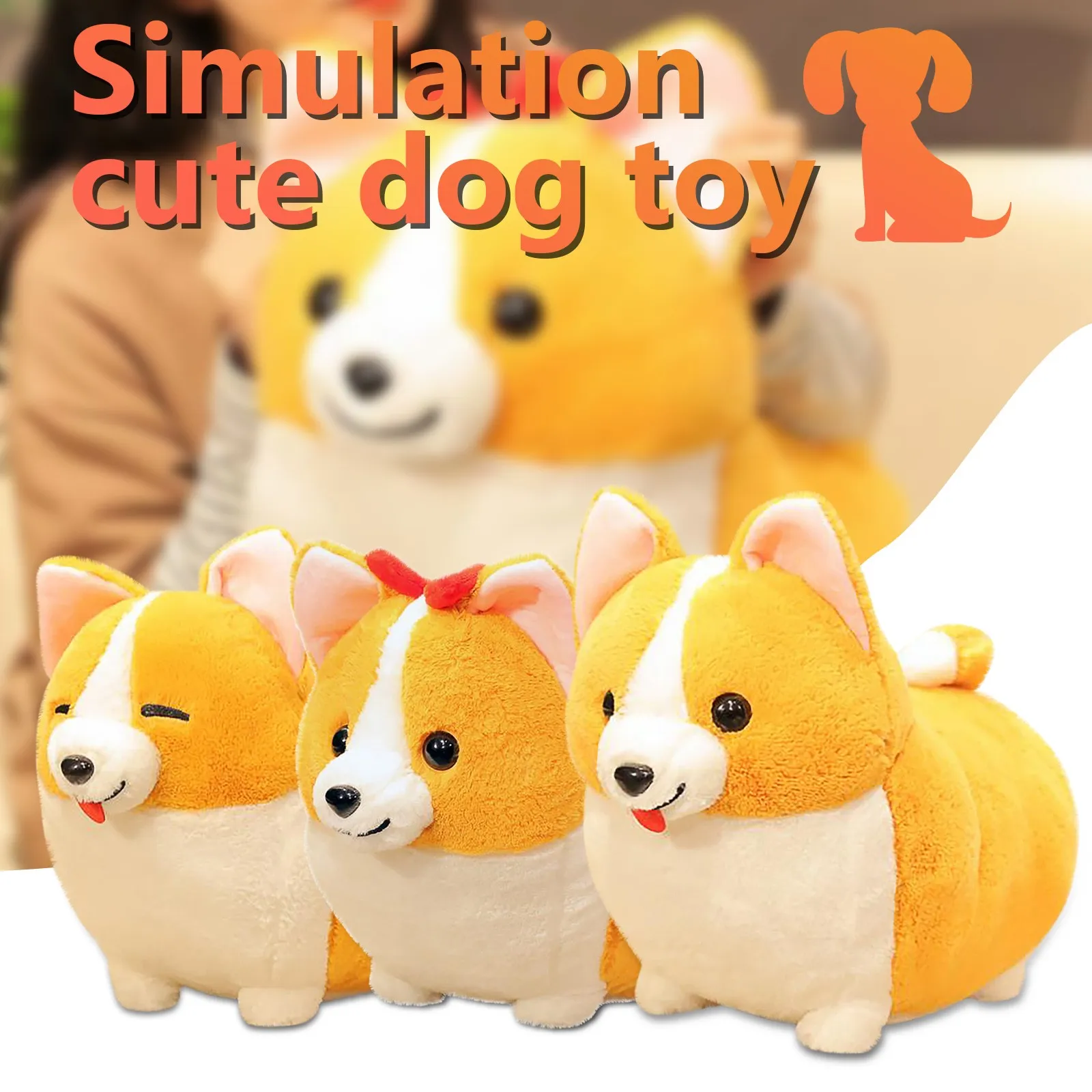 

Toys For Cildren kawaii Smlie Face Short Legged Corgi Plush toys Doll Fat Corgi Pillow Ornaments playmobil Holiday Gifts