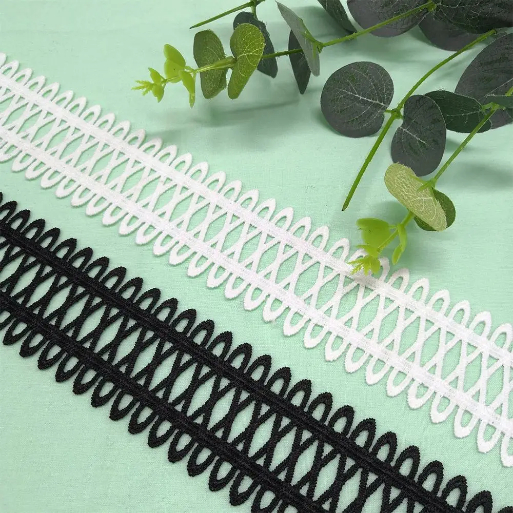 

Water soluble milk silk embroidery lace double wave cross staircase spring and summer new wild style accessories