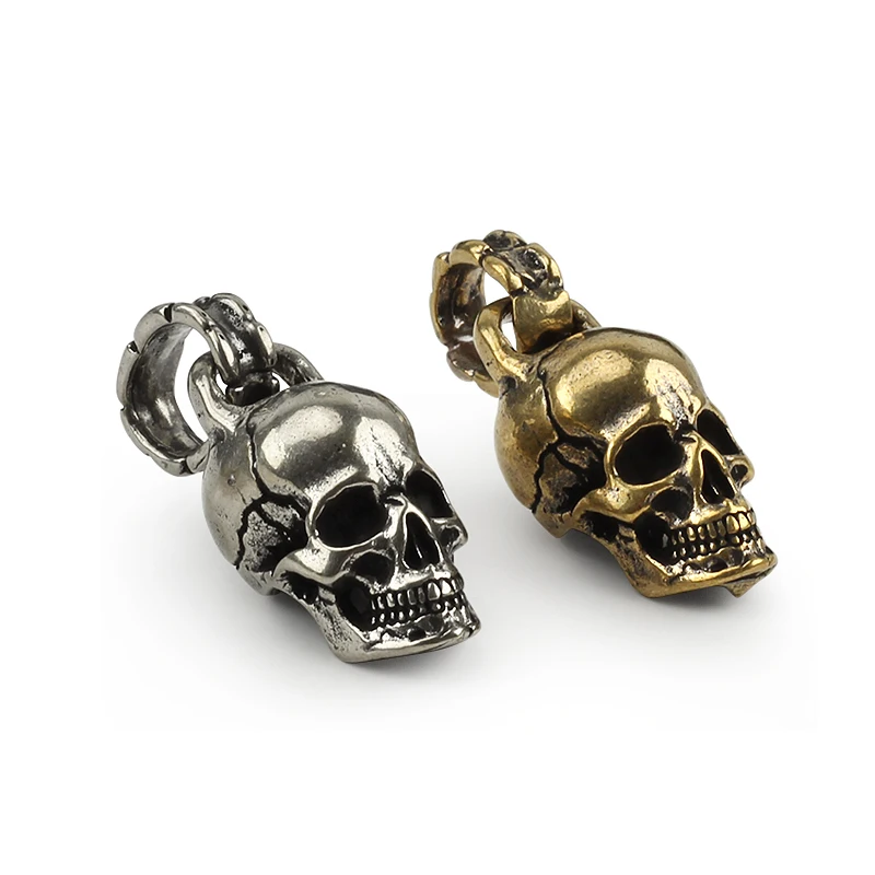 

1pcs Skull Pendant Creative Retro Brass Skull Decorative EDC Pendant