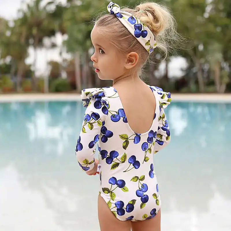 女の赤ちゃん水着21夏かわいい長袖幼児ワンピース水着水着水着子供の水着 子供用ワンピーススーツ Aliexpress