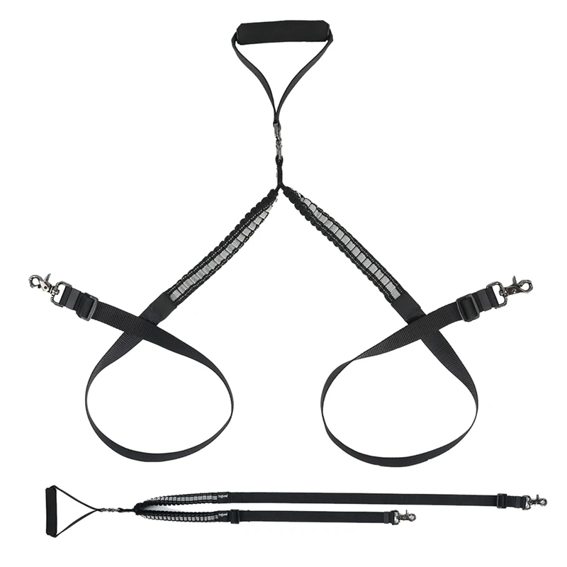 Поводок для собак, поводок для питомцев, нейлоновый эластичный поводок для собак, поводок для поводка с двойной головкой, регулируемый поводок для дрессировки собак