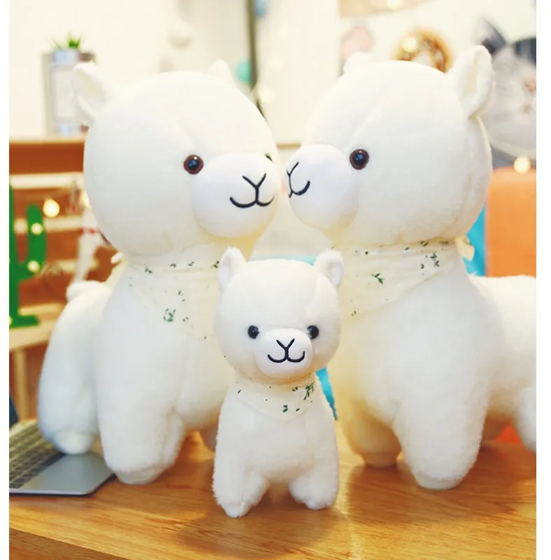 25cm Cute Scarf Alpaca Plush Toy Baby Kids Appease Sleeping Pillow Doll Animal Stuffed Lama Soft 4