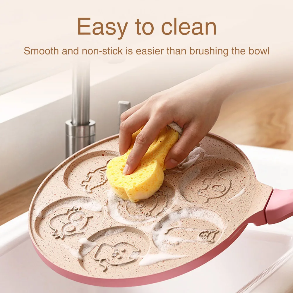 7 Holes Baking Frying Pan Dumplings Waffle Breakfast Cooking Pancake Household Omelette Pot Kitchen Non-stick Porous Flat Base