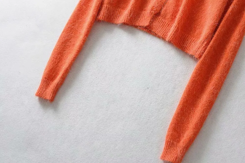 Осенний Стильный вязаный однобортный Кардиган, мохнатый женский свитер с v-образным вырезом и длинным рукавом, джемпер kleding jerseis, 8 цветов