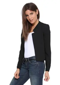 

Autumn Fashion Jacket Women Solid Color Short Coat Long Sleeve Casual Slim Elegant Classic Office Ol Coat Female